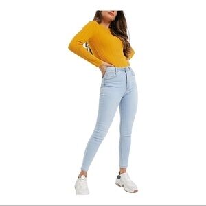 ASOS design Pull&Bear basic high rise skinny jeans in light blue